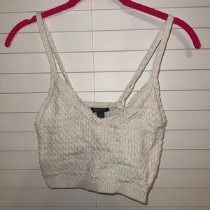 Cream knit tank top